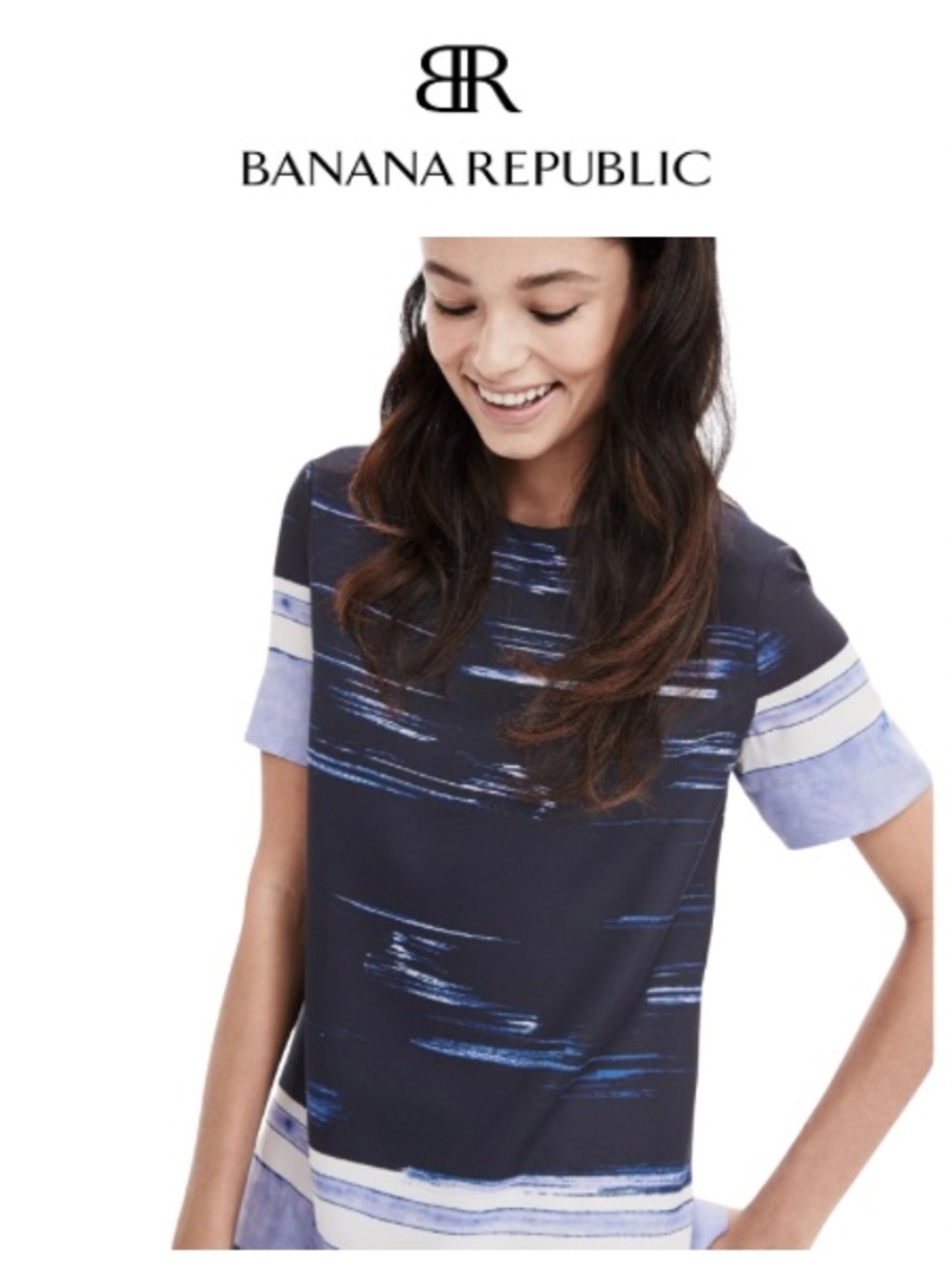Banana Republic Black and Blue Blouse